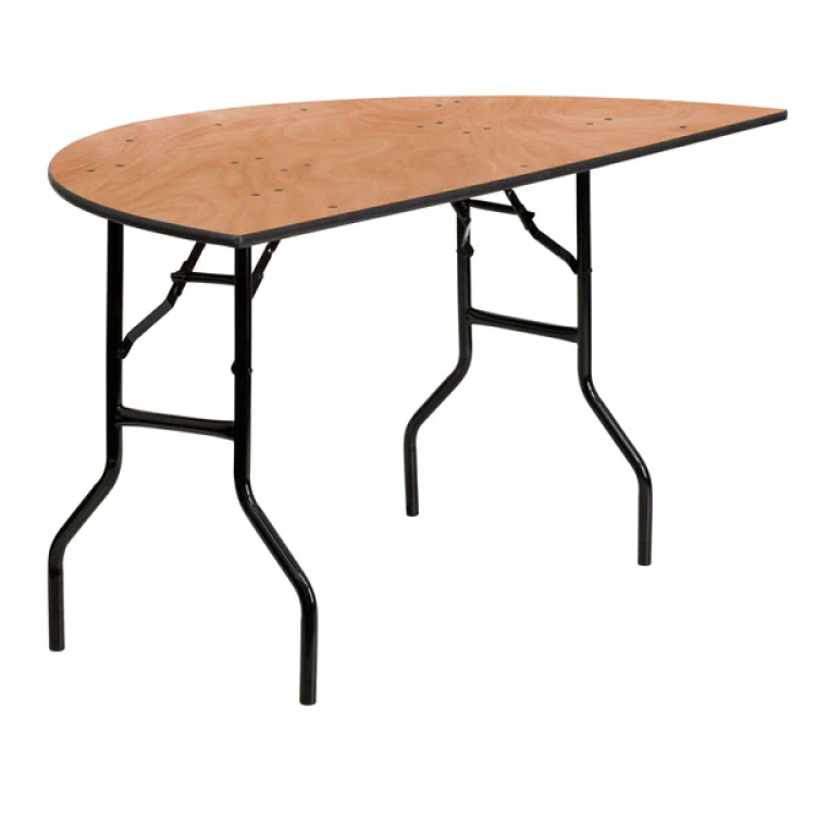 Wood 60" Half-Round Sweetheart Table